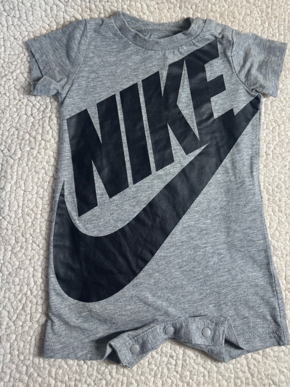 Nike Baby 6 Months Grey jumper jumpsuit with Black Nike Logo